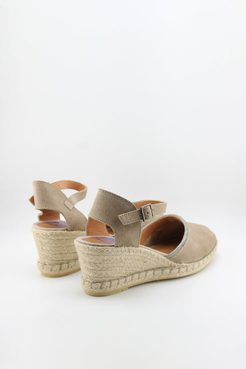 Verbenas Suede Espadrille Plain Wedge Sandals